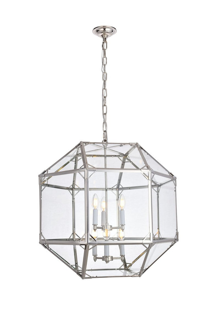 ZC121-1514D24PN - Urban Classic: Gordon 6 light Polished Nickel Chandelier