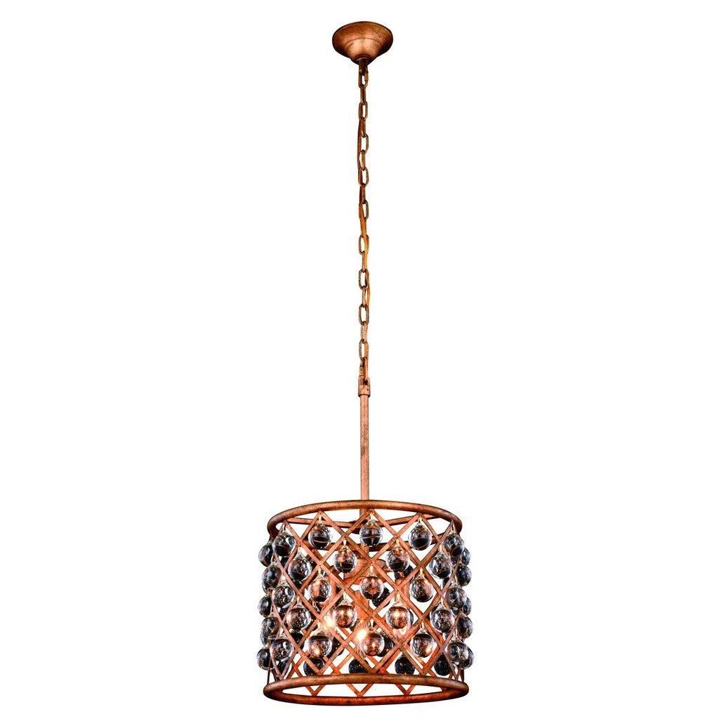ZC121-1204D14GI/RC - Urban Classic: Madison 3 light Golden Iron Pendant Clear Royal Cut Crystal