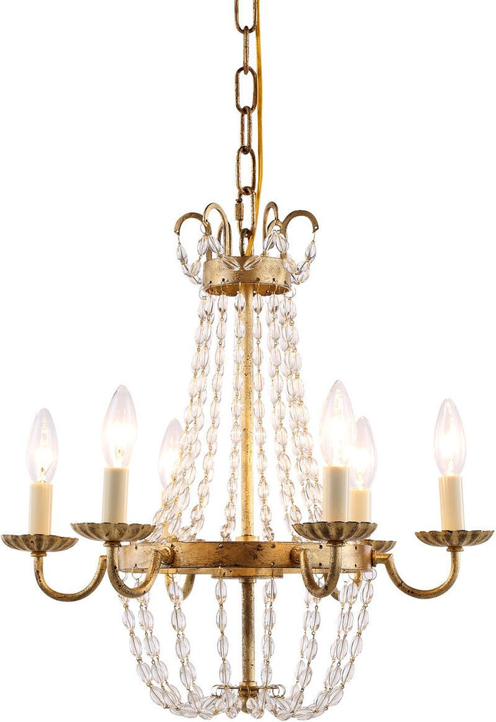 C121-1433D16GI By Elegant Lighting - Roma Collection Golden Iron Finish 6 Lights Pendant Lamp