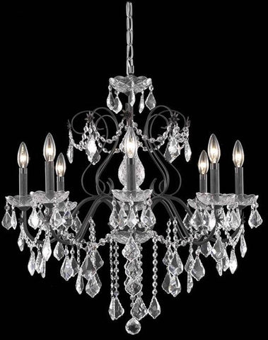 C121-2015D26DB/EC+SH By Elegant Lighting - St. Francis Collection Dark Bronze Finish 8 Lights Dining Room